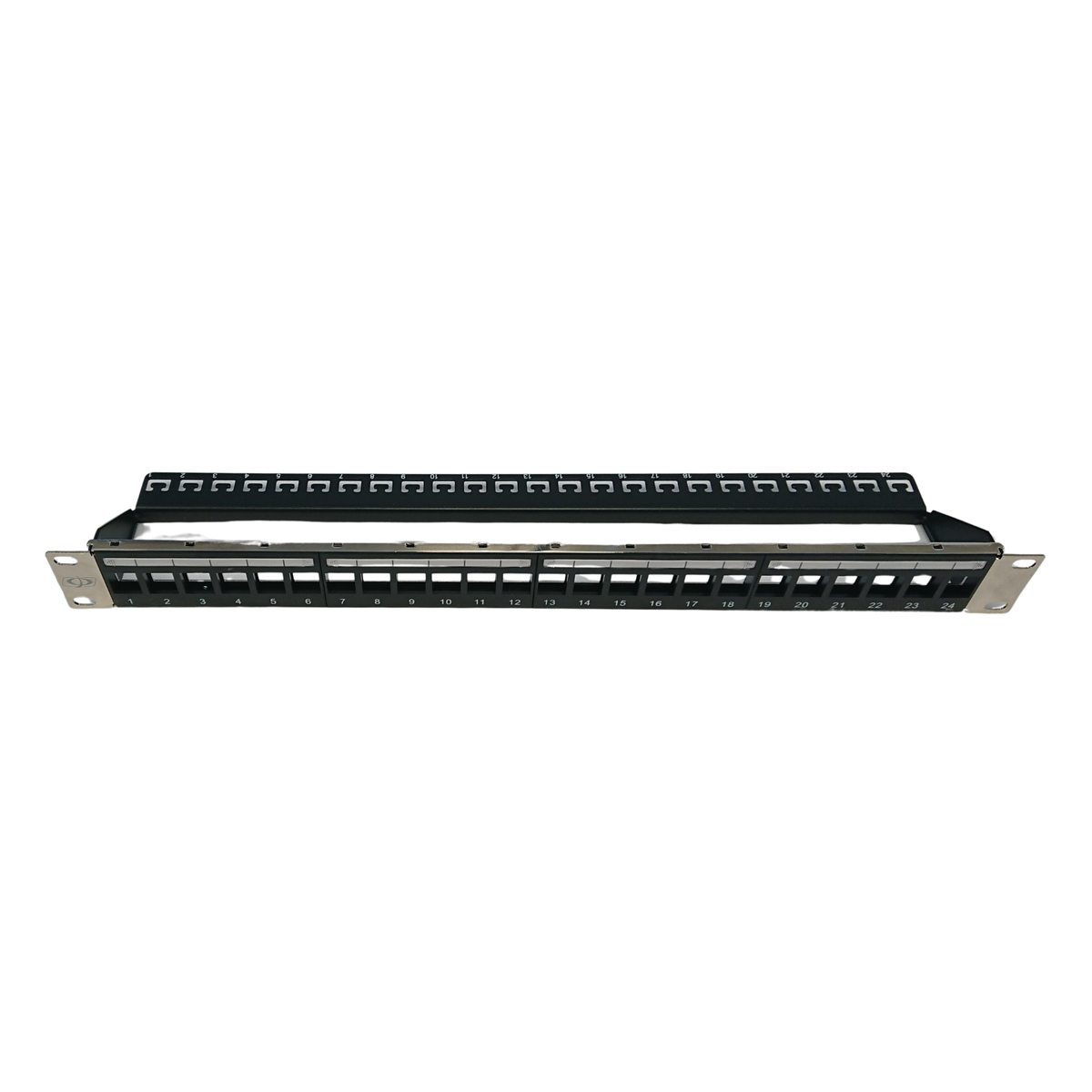 1U 24-port Keystone Patch Panel - 19 inch Rack Mount - Cable Manager - Shielded - Unloaded
