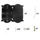 Indoor Wall Mounted Fiber Optic Distribution Box (96 Couplers Maximum) - Black