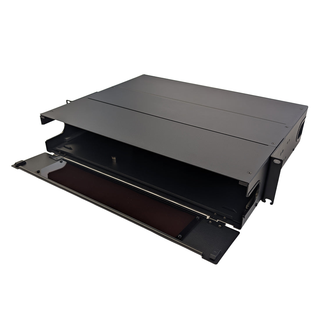 2U Premium LGX Style Sliding Panel (holds 6 cassettes) - Black