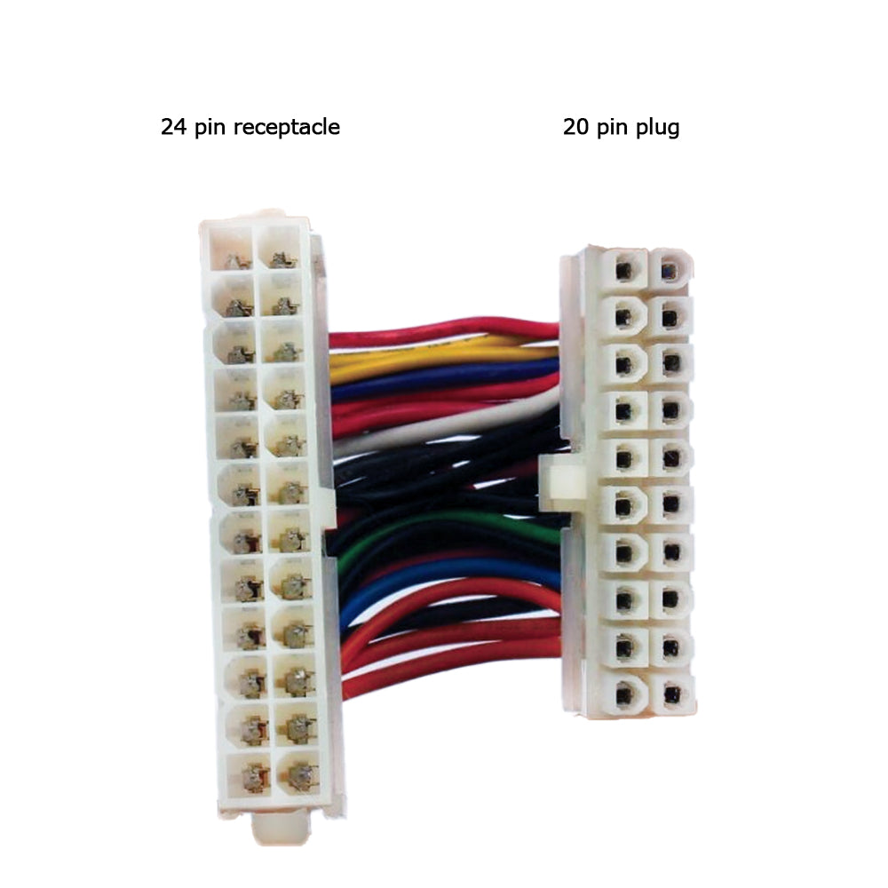 6 inch ATX 20 pin Receptacle to ATX 24 pin Plug Internal PC Power Cabl