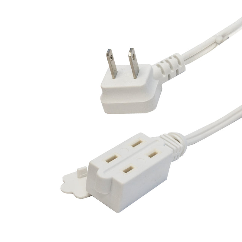 1-15P 45 Degree to 1-15R Triple Tap Power Cable - 16AWG - SPT-2 - 13A/125V - White