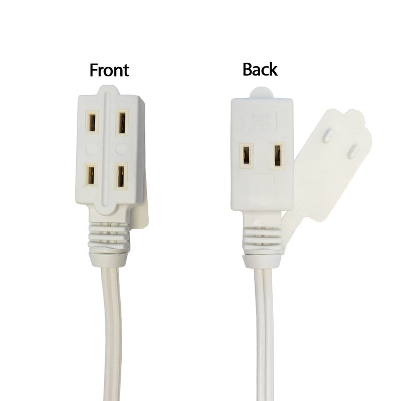 1-15P 45 Degree to 1-15R Triple Tap Power Cable - 16AWG - SPT-2 - 13A/125V - White