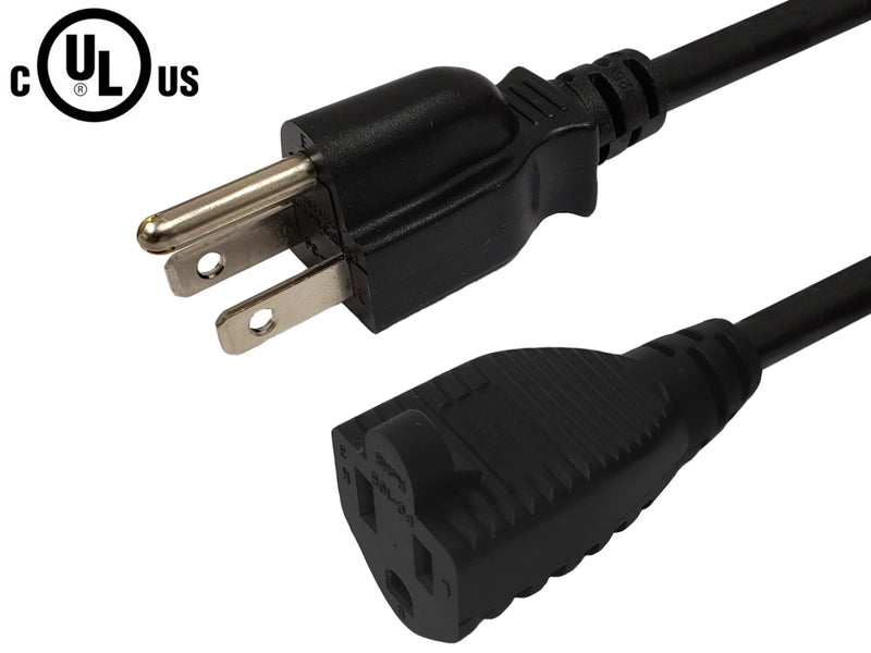 5-15P to NEMA 5-15R Power Cable - SJT