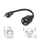 1ft NEMA 5-15P to NEMA L5-20R Power Cable - 14AWG - SJT Jacket