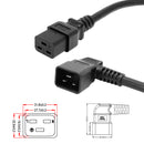 IEC C19 to IEC C20 Left Angle Power Cable - SJT Jacket
