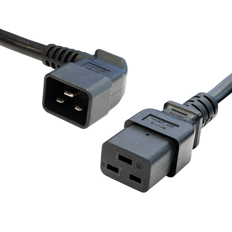 IEC C19 to IEC C20 Right Angle Power Cable - SJT Jacket