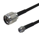 Premium Phantom Cables Brand RF-240 N-Type Male to SMA-RP (Reverse Polarity) Male Cable