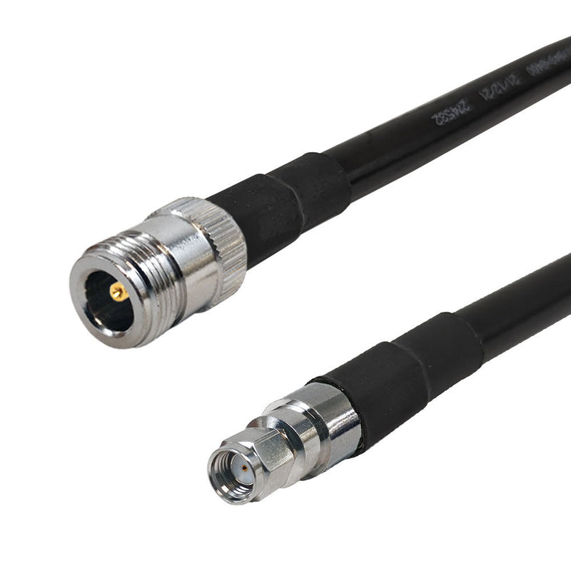 Premium Phantom Cables Brand RF-400 N-Type Female to SMA-RP (Reverse Polarity) Male Cable