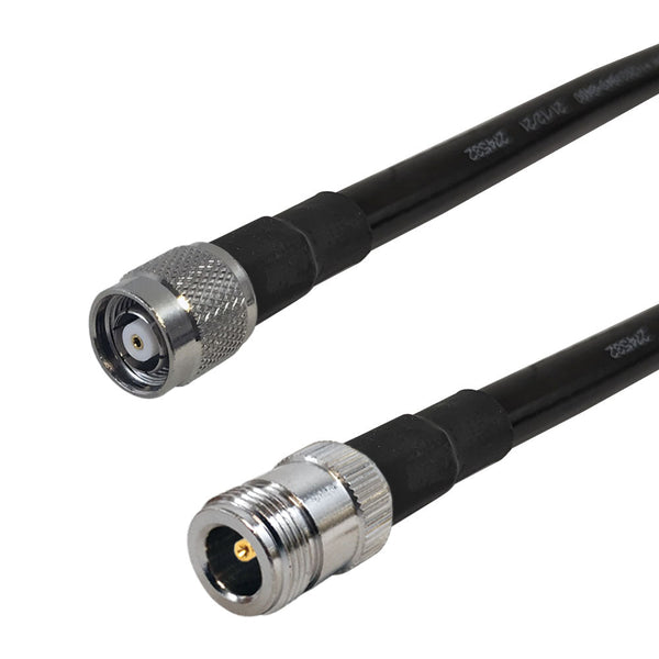Premium Phantom Cables Times Microwave LMR-400 N-Type Female to TNC-RP (Reverse Polarity) Male Cable