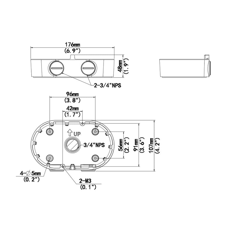 Junction Box Mounting Bracket for Dual Dome IP Dome Camera - WHITE