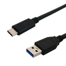 USB 3.1 Type-C Male to A Male Cable 10G 3A - 1.5ft - Black