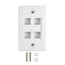 Wall Plate, 4-Port Keystone - White