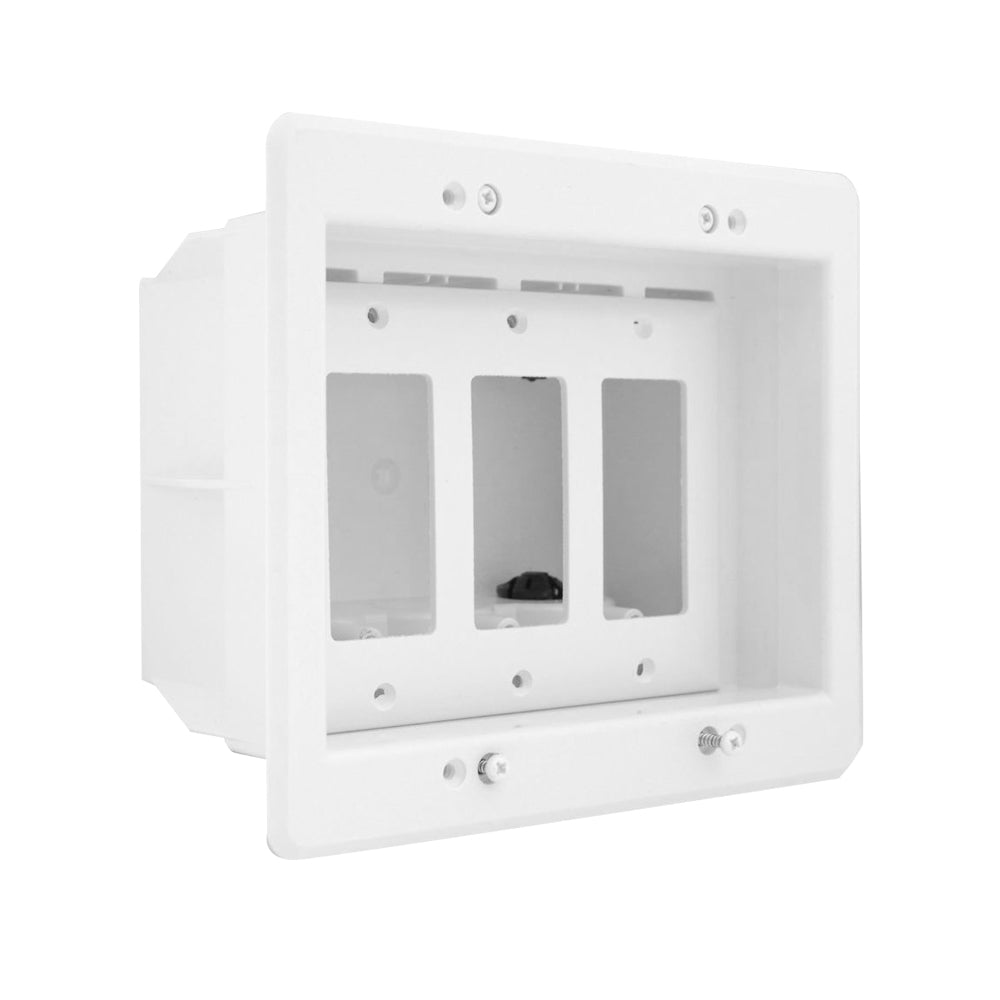 Recessed Box, Triple Gang - Enclosed Back for A/V or Power