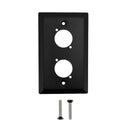 Single Gang - 2x D-Cut - Stainless Steel Wall Plate - Black