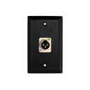 Single Gang 1 x XLR Locking Female Stainless Steel Wall Plate Kit - BLACK