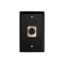 Single Gang 1 x XLR Male Stainless Steel Wall Plate Kit - BLACK
