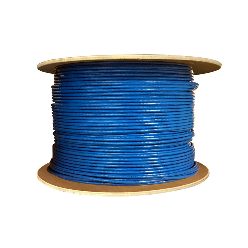 1000ft 4 Pair CAT8 22 AWG Solid Shielded S/FTP CMP Plenum Bulk Cable - BLUE