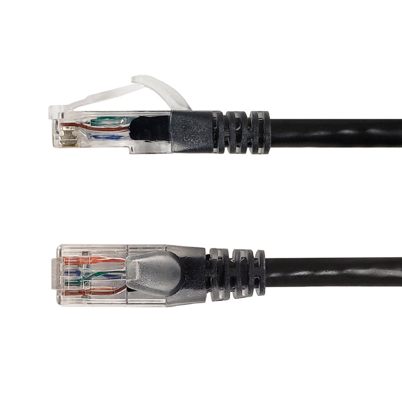 RJ45 Cat6 550MHz Clear Molded Boot Patch Cable - Black