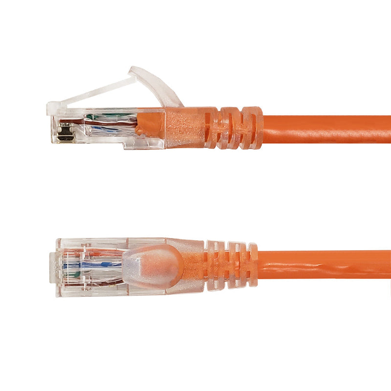 RJ45 Cat6 550MHz Clear Molded Boot Patch Cable - Orange