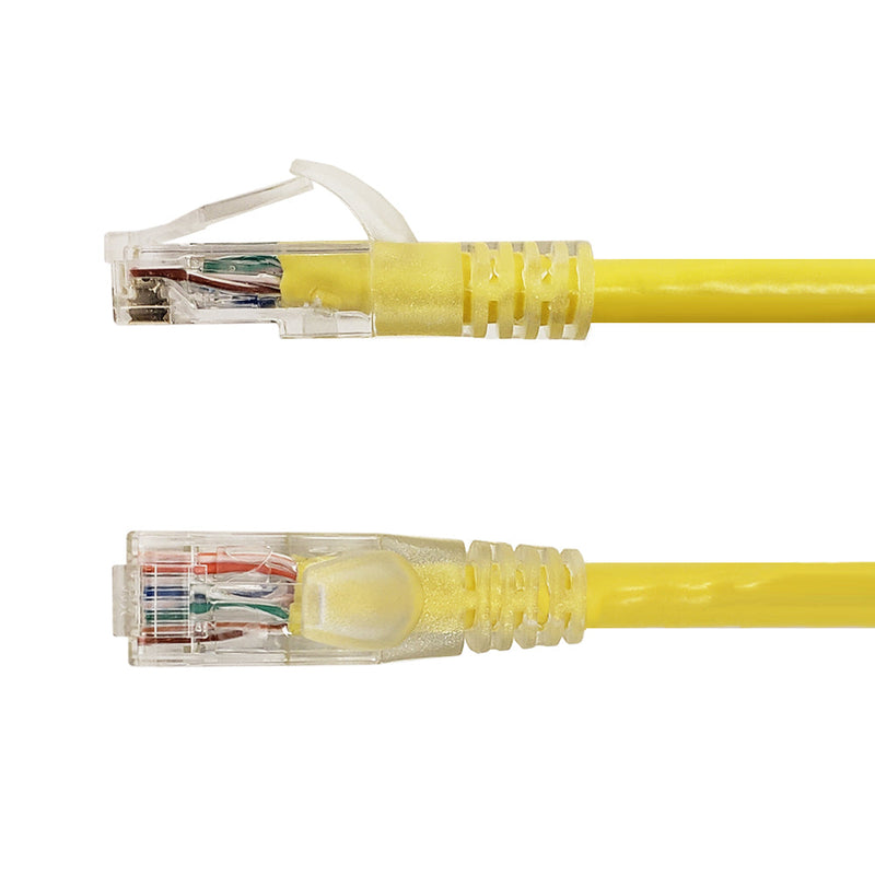 RJ45 Cat6 550MHz Clear Molded Boot Patch Cable - Yellow