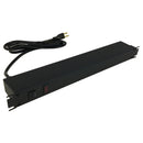 Hammond 19 Inch 8 Outlet Horizontal Rack Mount Power Strip - 6ft Cord, 5-15P Plug, 5-15R Rear Receptacles