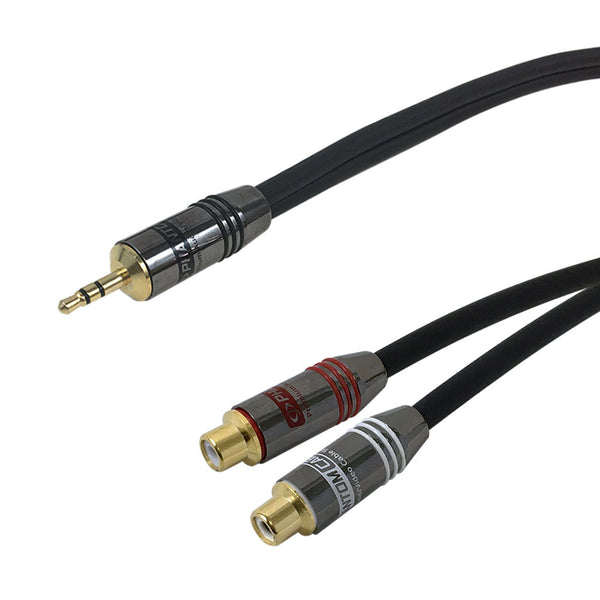 Premium Phantom Cables 3.5mm Male to 2x RCA Female Audio Cable
