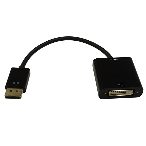 6 inch DisplayPort male v1.2 to DVI Female Adapter, Active - Black