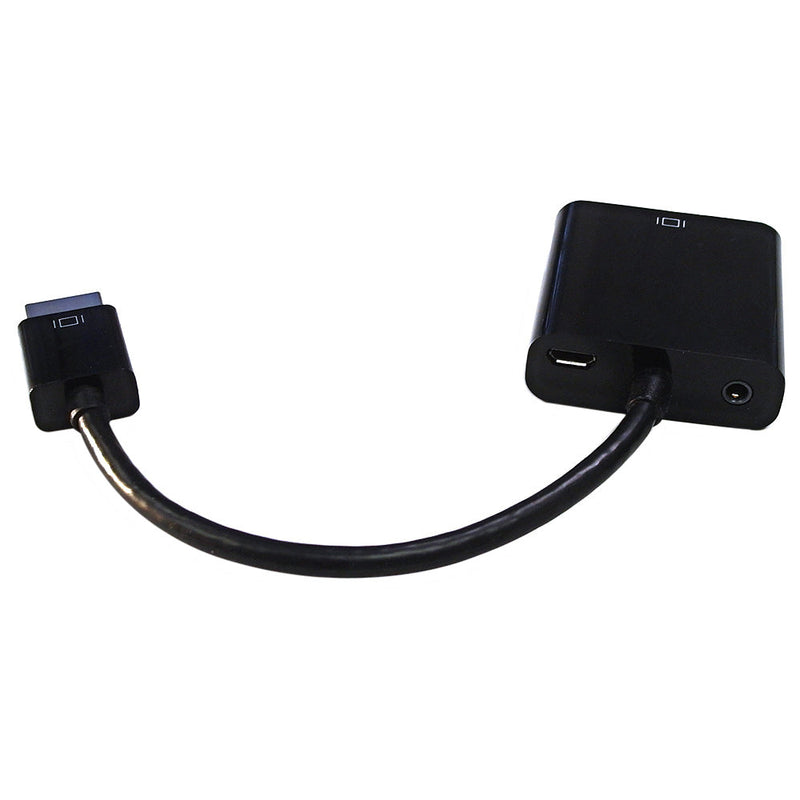 6 inch HDMI Male + 3.5mm Female Adapter Black - PC/Laptop to VGA Display