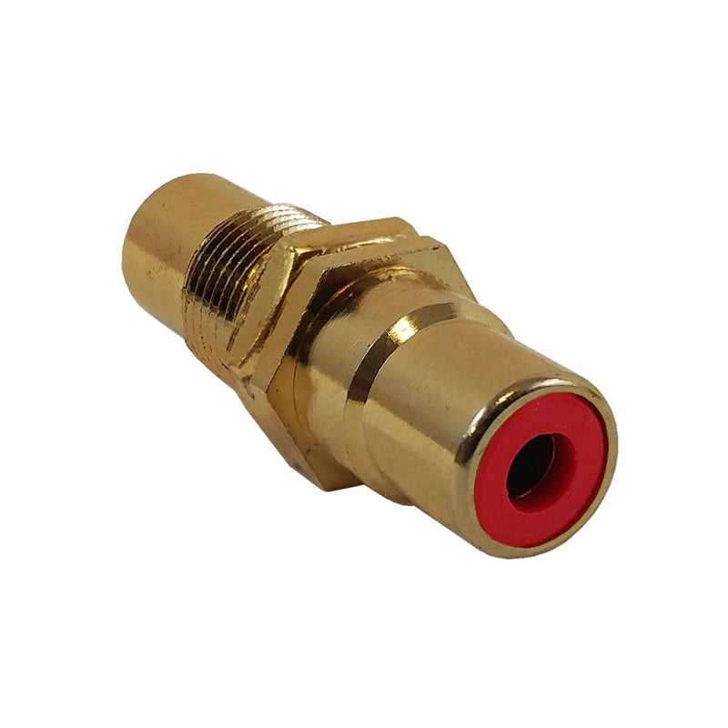 RCA to Female Bulkhead, Gold Plated - Red