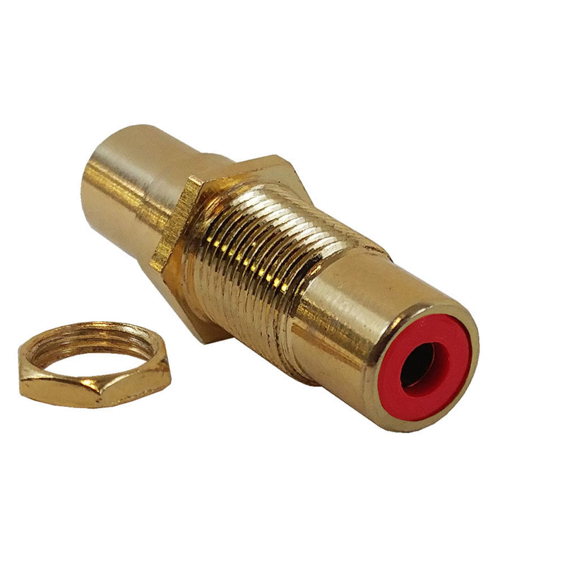 RCA to Female Bulkhead, Gold Plated - Red