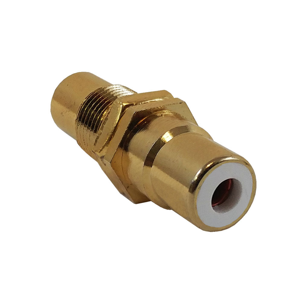 RCA Female to Female Bulkhead, Gold Plated - White