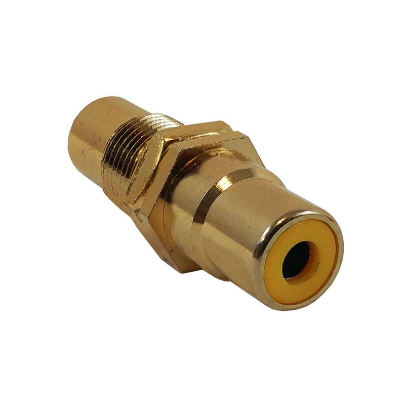 RCA to Female Bulkhead, Gold Plated - Yellow