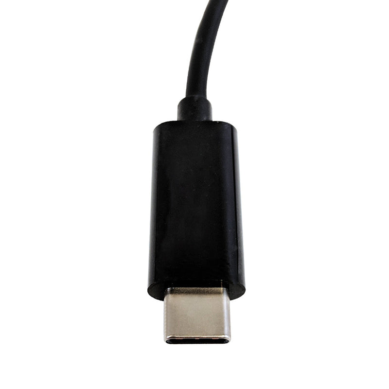 USB-C Male to 3.5mm 4-Pole Female + USB-C Female Headphone Adapter - Black