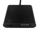USB 3.1 Type-C to HDMI, VGA, 3.5mm, USB Type-C Adapter - Black