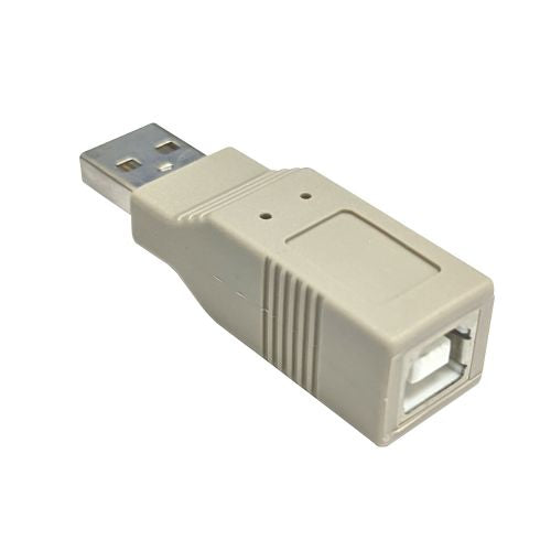 USB A Male to B Female Adapter - Grey