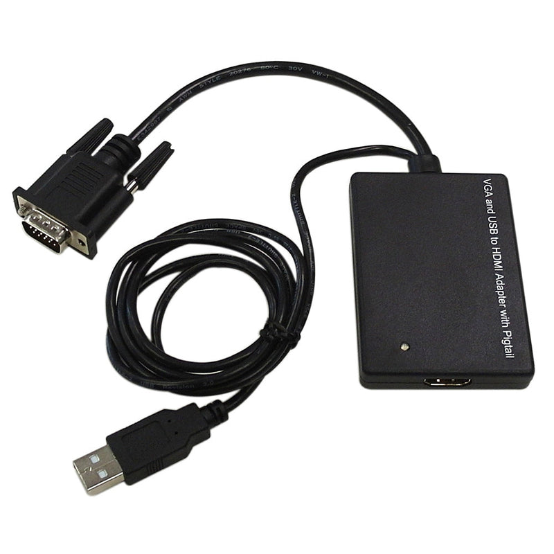6 inch VGA Male to HDMI Female Adapter - Black