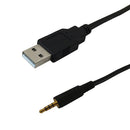 USB A Male to 4C 3.5mm Male iPod Shuffle Cable - Black