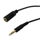 3.5mm Stereo Male to Female Cable - Riser Rated CMR/FT4 - Black
