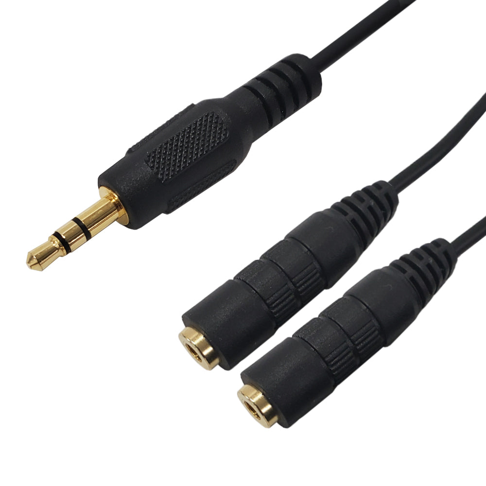 3.5mm Stereo Male to 2x 3.5mm Stereo Female Cable