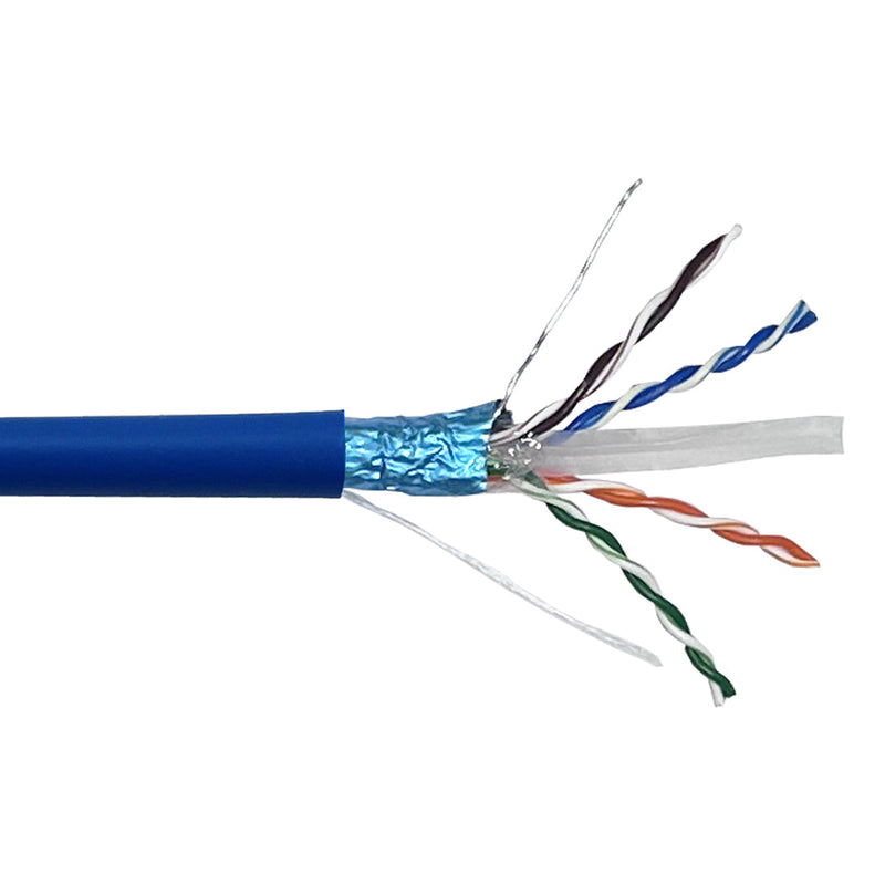 1000ft 4 Pair CAT6 550Mhz F/UTP Solid 23AWG CMR Riser Rated Bulk Cable