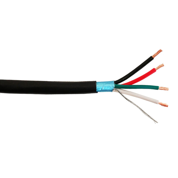 1000ft 18AWG 4C Stranded Control Cable CMR Shielded - Black