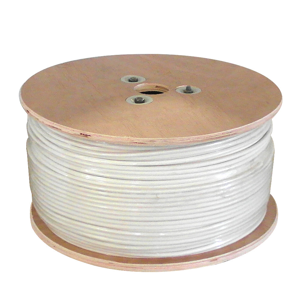 1000ft RG59 BC 20AWG Bulk Cable, 95% BC Braid CMP - White