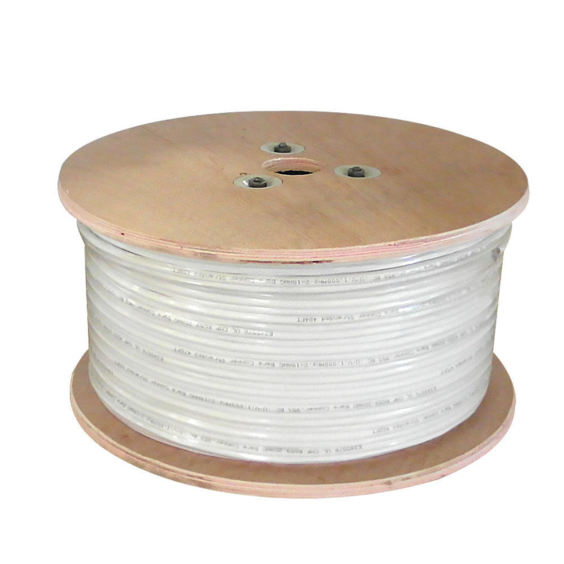 500ft RG59 Coax + 2C 18AWG BC Siamese Bulk Cable CMP Plenum - White