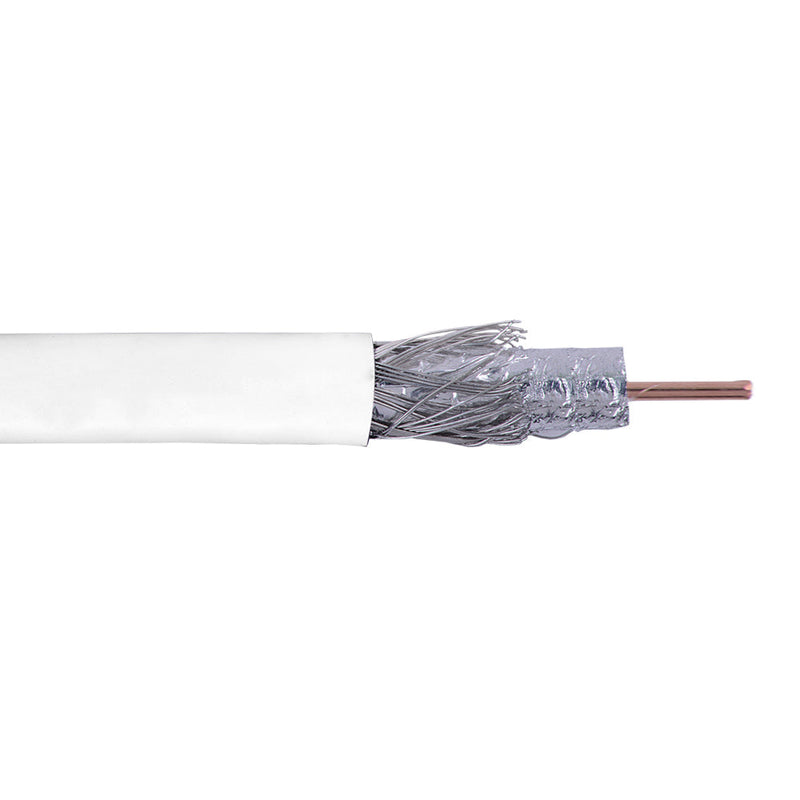 1000ft RG6 18AWG CCS Bulk Cable 60% Braid CMP - White