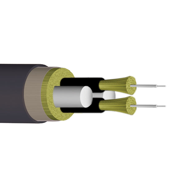 2-Fiber 62.5 Micron Multimode OM1 I/O Ruggedized Breakout AFL Corning InfiniCor OFNR Per Meter - Black