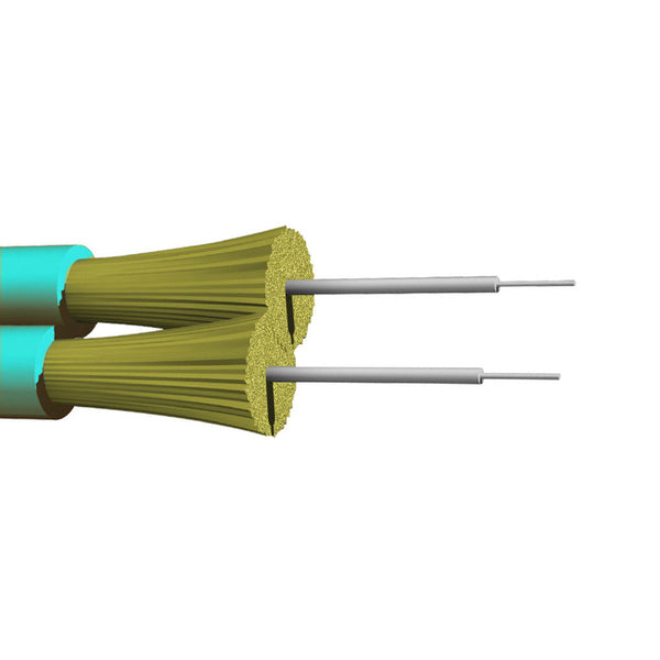 OM4 Multimode Duplex 50 Micron Fiber Zip Cord 2Mm Jacket Lszh - Aqua Per Meter