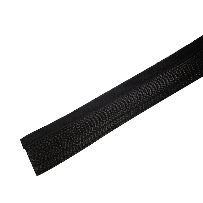 100ft 3/4 inch Split Hook and Loop Braided Sleeving Black