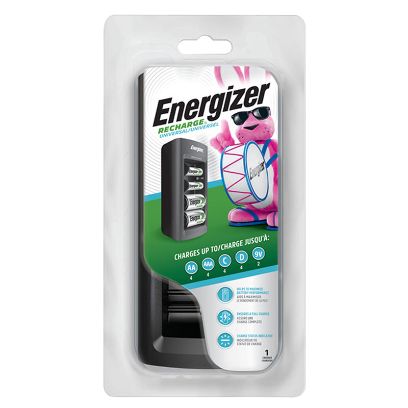 Energizer Recharge Charger for NiMH AA, AAA, C, D, and 9V Batteries