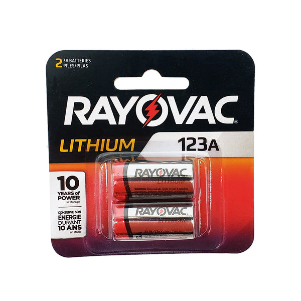 Rayovac CR123A Lithium Batteries - RL123A-2G 2 per pack
