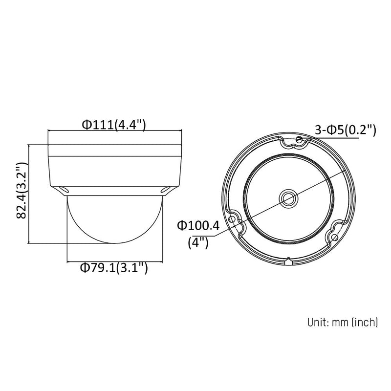 4MP Dome IP Camera Fixed Lens 30m IR Range - IP67 Rated